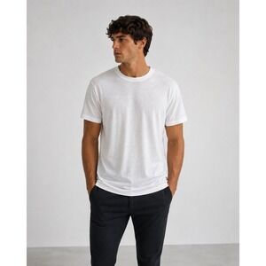 Buck Mason Men's L White Costa Classic Tee 100% Cotton Crewneck T-shirt USA New